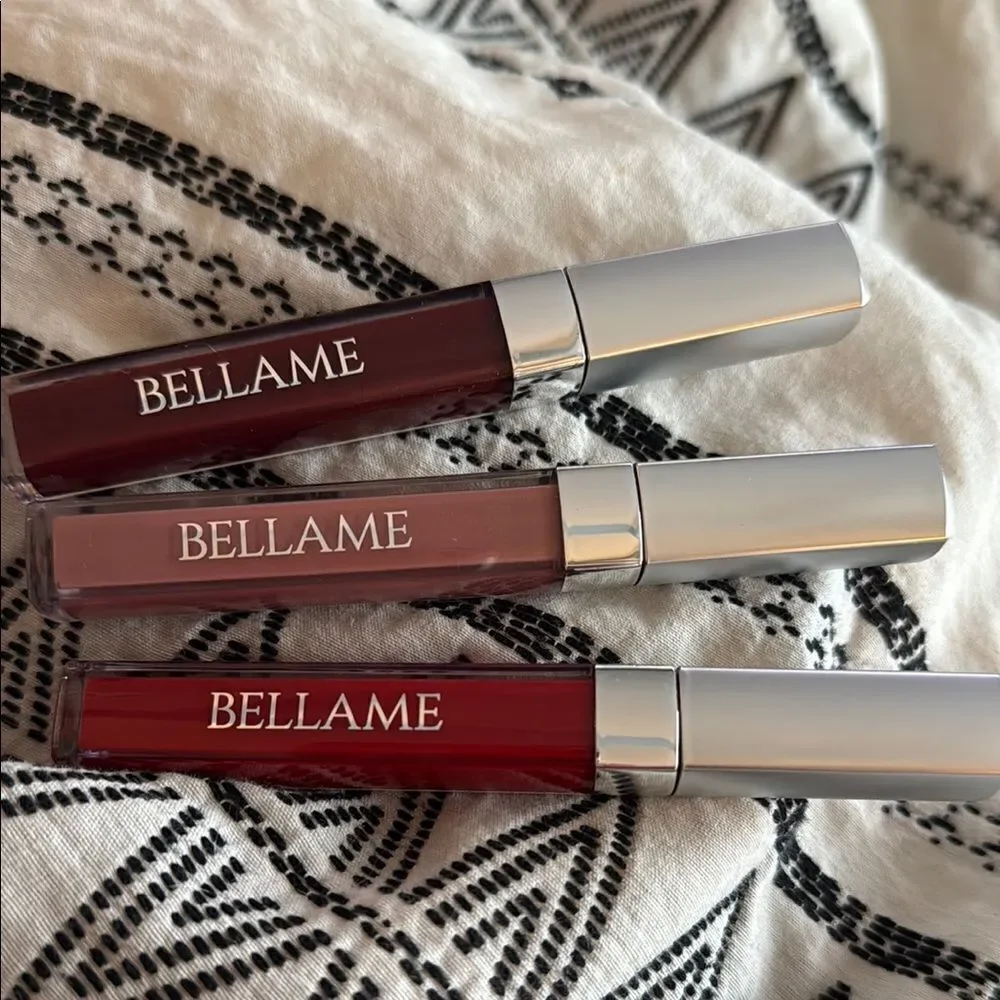 Bellame matte Lip Gloss Set - Red, Brown, and Pink Shades set of 3